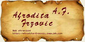 Afrodita Fržović vizit kartica